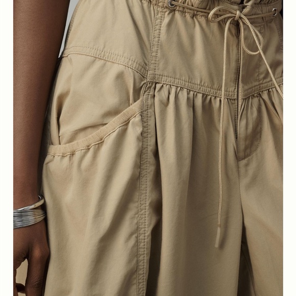 Anthropologie Volume Wide Leg Pant - Khaki szL - Picture 4 of 4